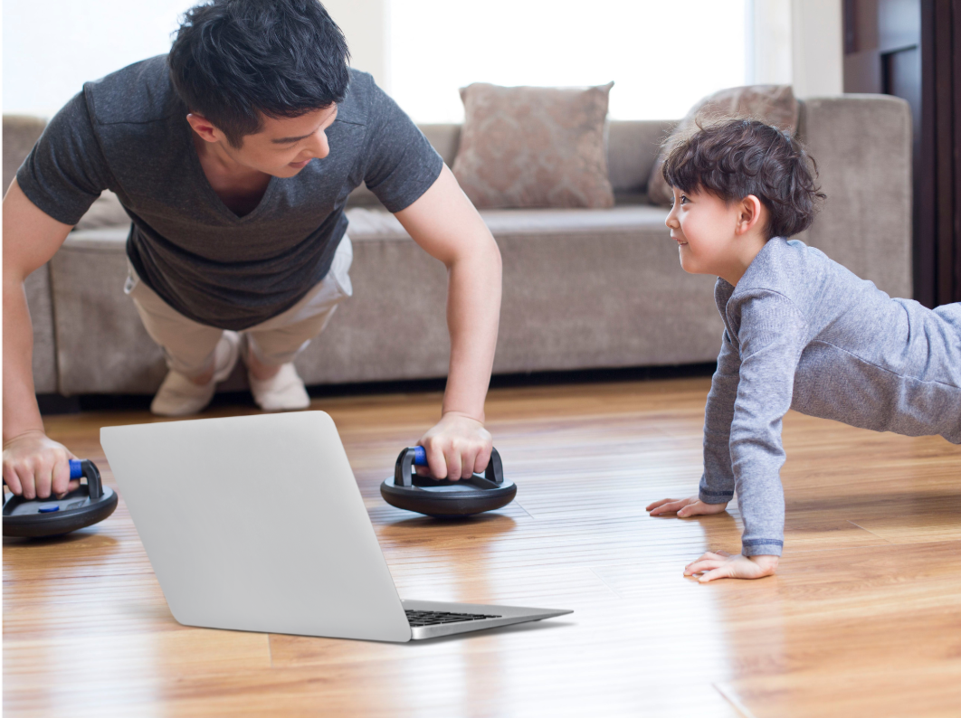 stay fit anywhere at home with kids